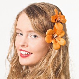 AB-133 Haarblüte, orange, 9 cm_b